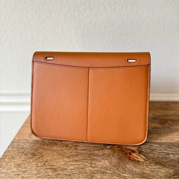 Gold Brown Verso 25 Foldover Convertible Crossbody Bag Halzan Saddle S10 - Picture 7 of 16